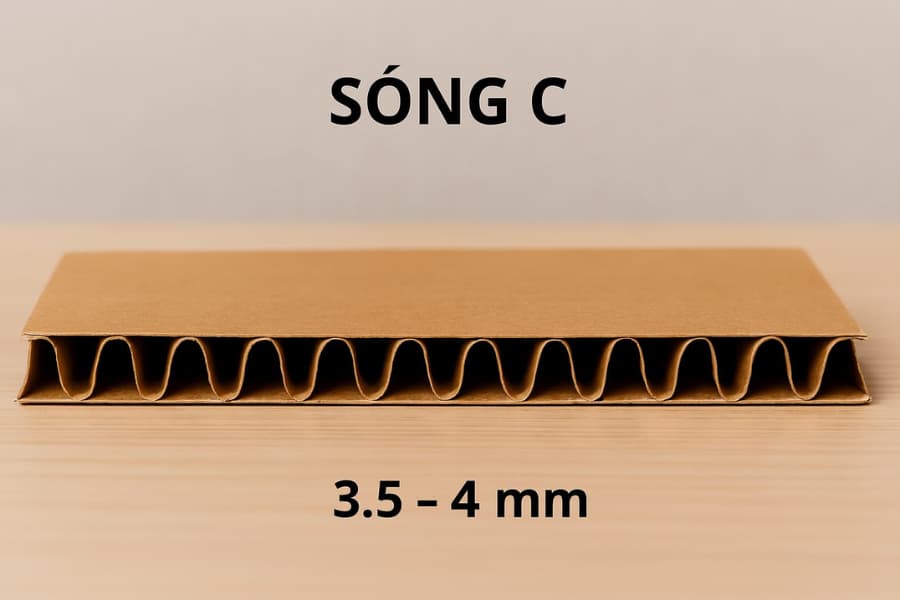 Ảnh: sóng C trong hộp carton